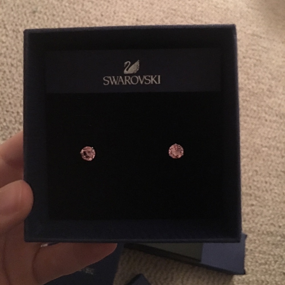 Swarovski pink stud earrings